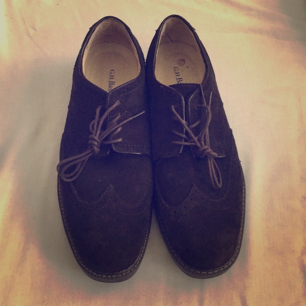 Dark brown suede dress shoe